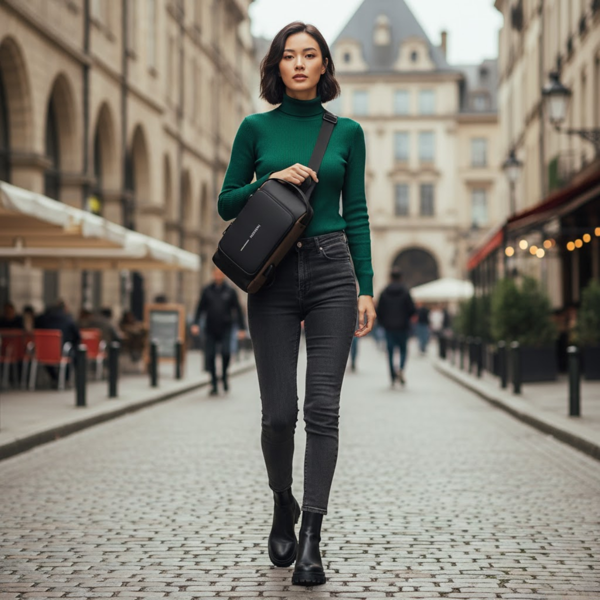 Anti-Theft USB Sling Bag for Men | Waterproof Travel Crossbody Chest Bag